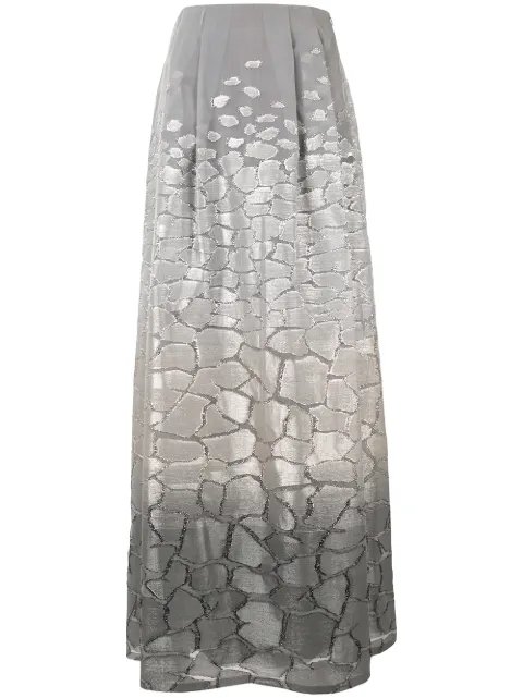 Alberta Ferretti metallic threading a-line skirt