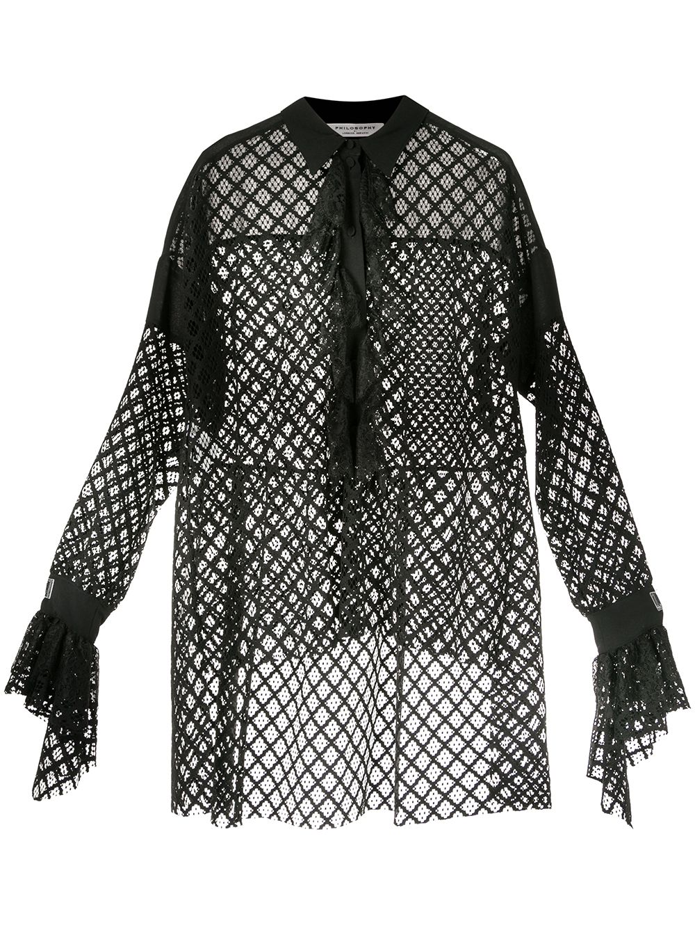 Image 1 of Philosophy Di Lorenzo Serafini high low netted blouse