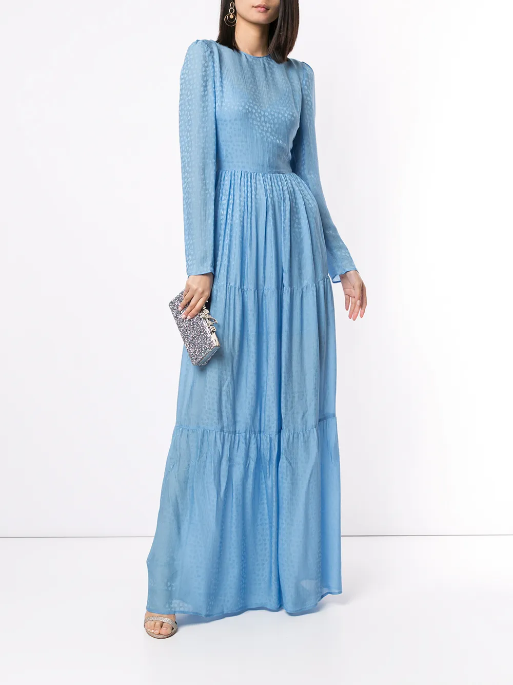 Philosophy Di Lorenzo Serafini Jurk met jacquard Blauw