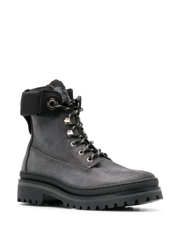tommy hilfiger white combat boots