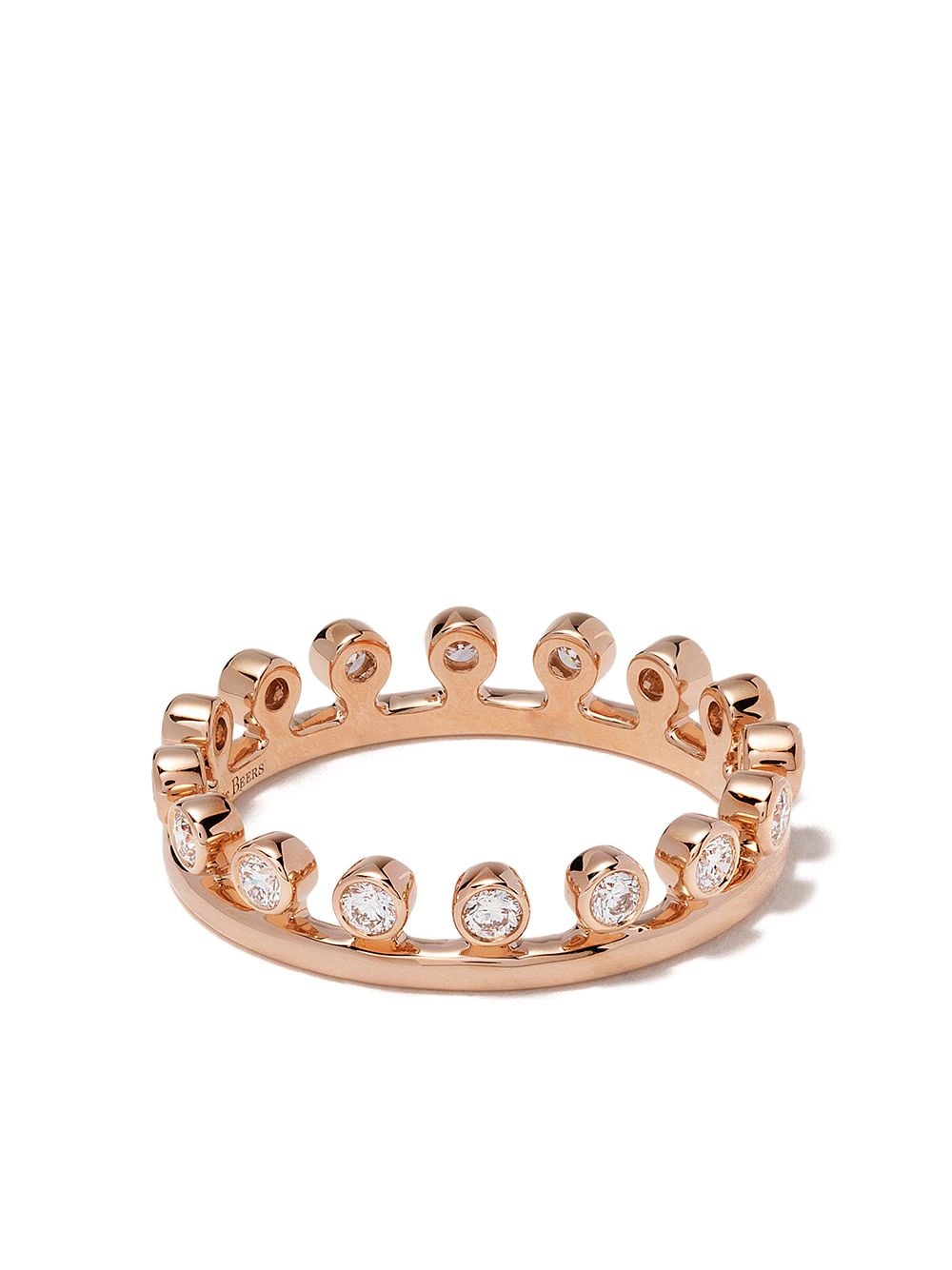 фото De beers кольцо dewdrop из розового золота с бриллиантами