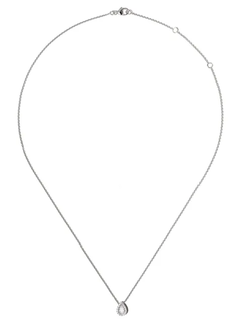 De Beers Jewellers قلادة ذهب أبيض عيار 18 بدلاية مرصعة بألماس شكل الكمثرى مزيّنة بنقش