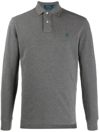 grey long sleeve ralph lauren polo shirt