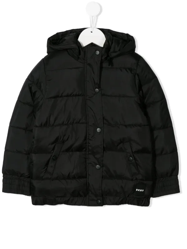 dkny long puffer coat