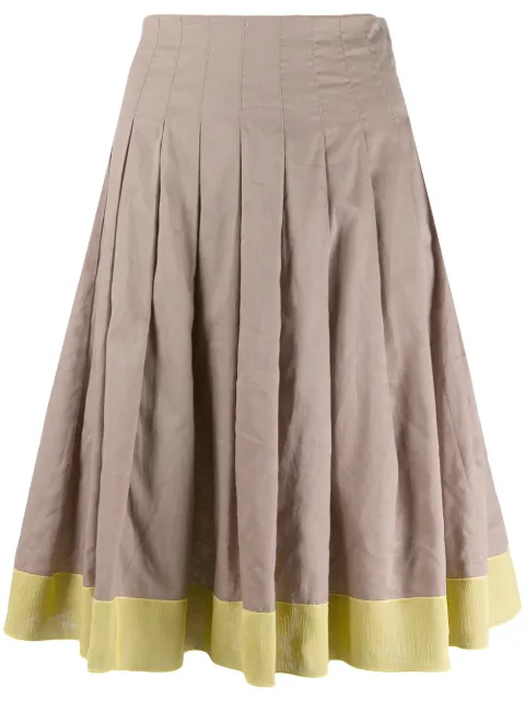 Prada Pre-Owned contrast pleated skirt