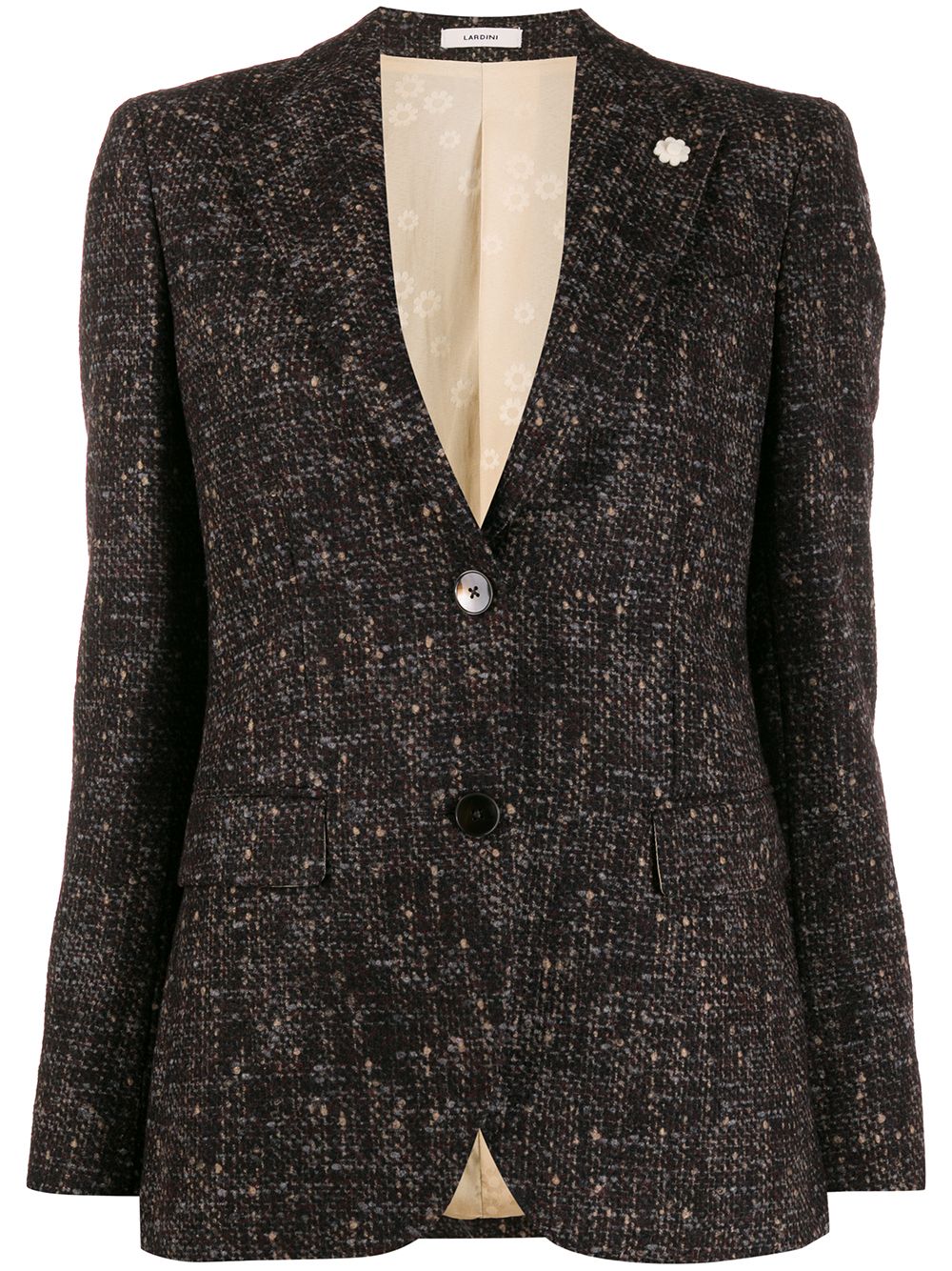 Lardini Giacca Boucle Single Breasted Jacket In Brown | ModeSens