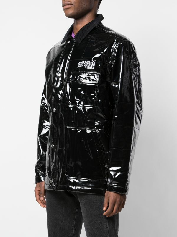 シュプリーム quiltied patent vinyl work jacket | elchevillage.com