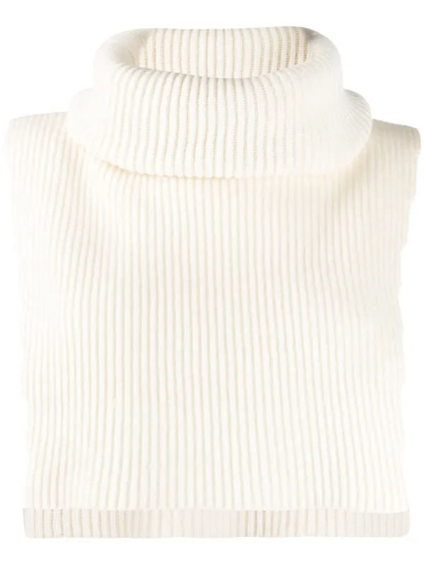 Cashmere in Love Roll-Neck Brooke Crop Sweater - Neutrals