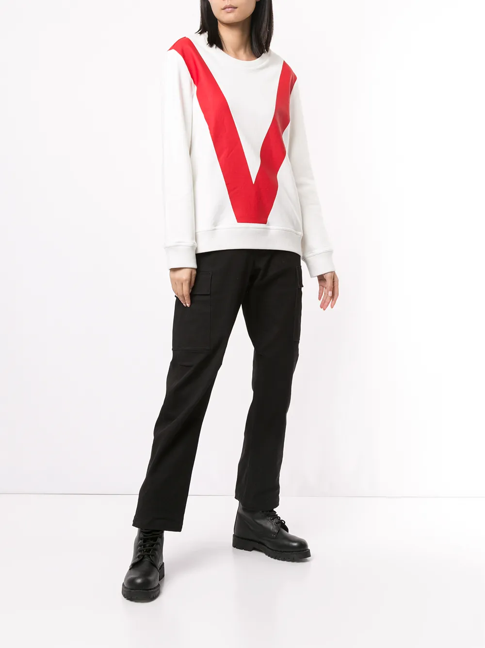 Ports V Sweater met print Wit