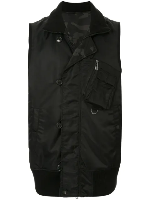 Ports V sleeveless collared jacket