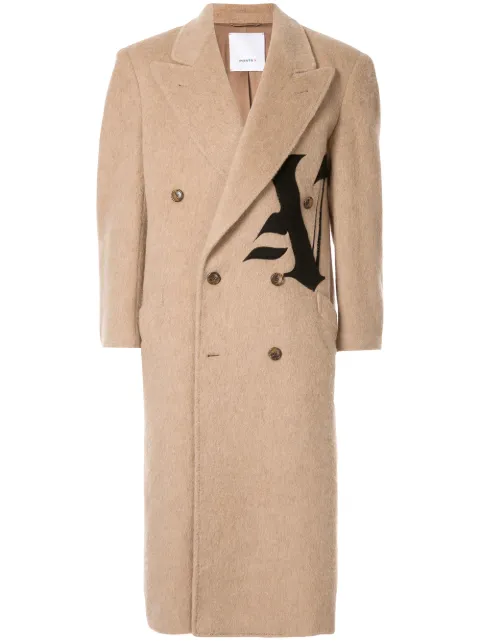 Ports V double-breasted logo coat