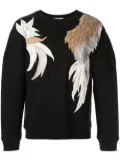 Ports V appliqué crew-neck sweatshirt - Black