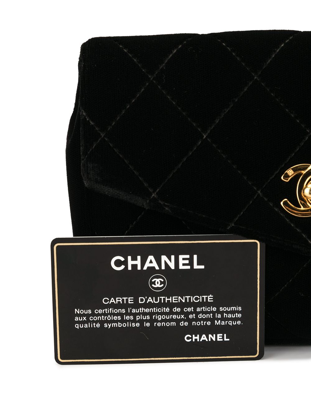 CHANEL 1995 velvet diamond quilted belt bag Women