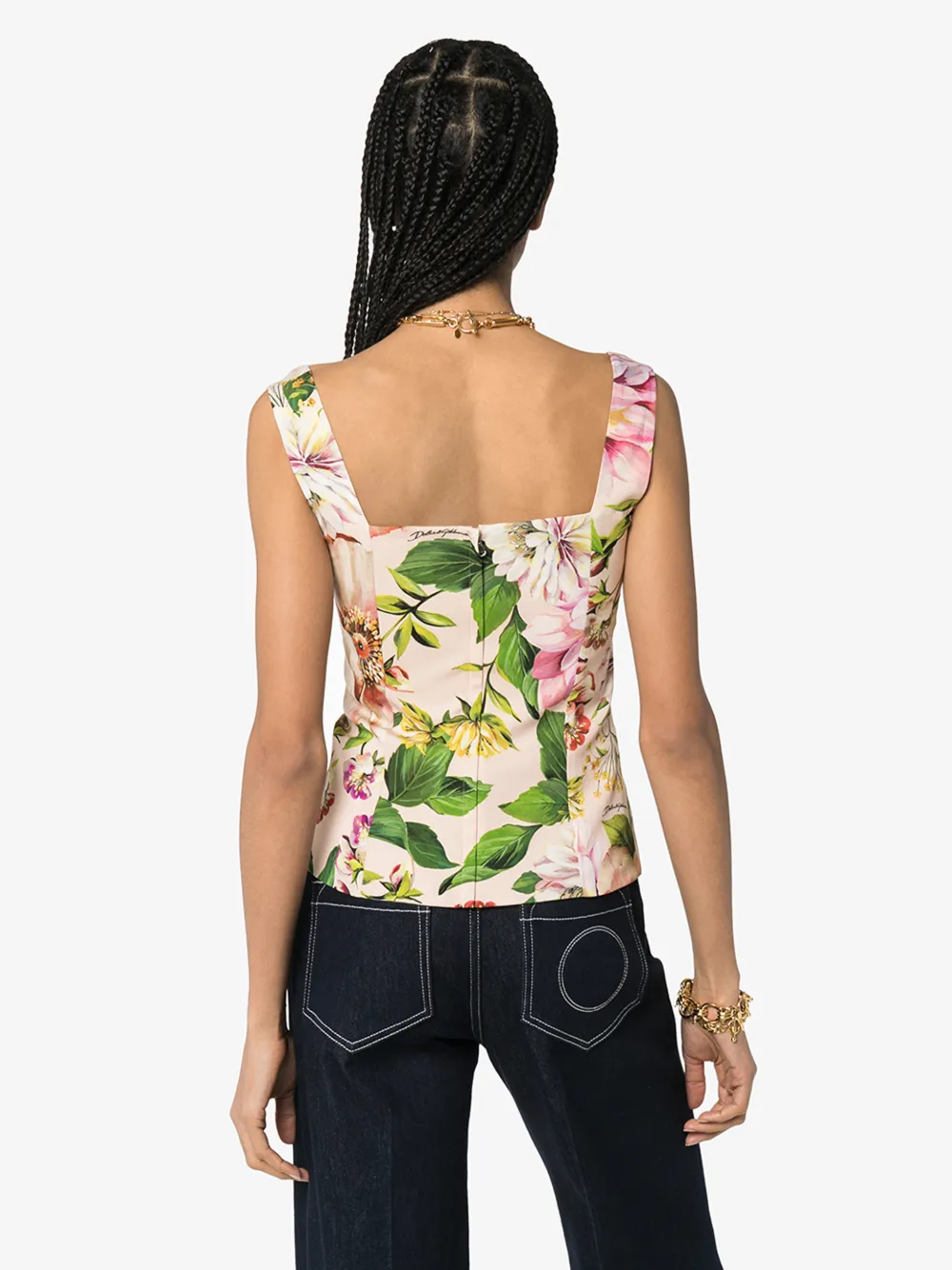 DOLCE & GABBANA BLOOM PRINT SILK BLEND TOP,F74F5TFSAZK14473652