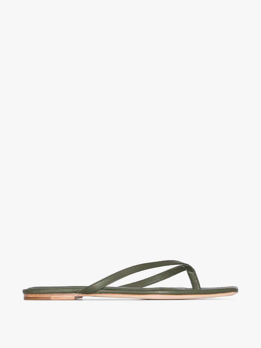 STUDIO AMELIA GREEN 2.2 LEATHER SANDALS,2214473808