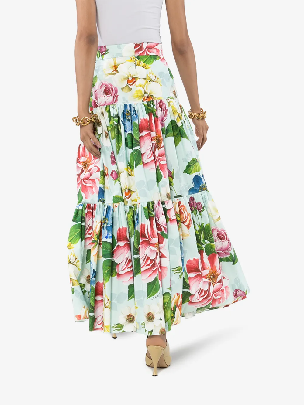 DOLCE & GABBANA MAXIROCK MIT BLUMEN-PRINT,F4A8QTHS5GB14473820