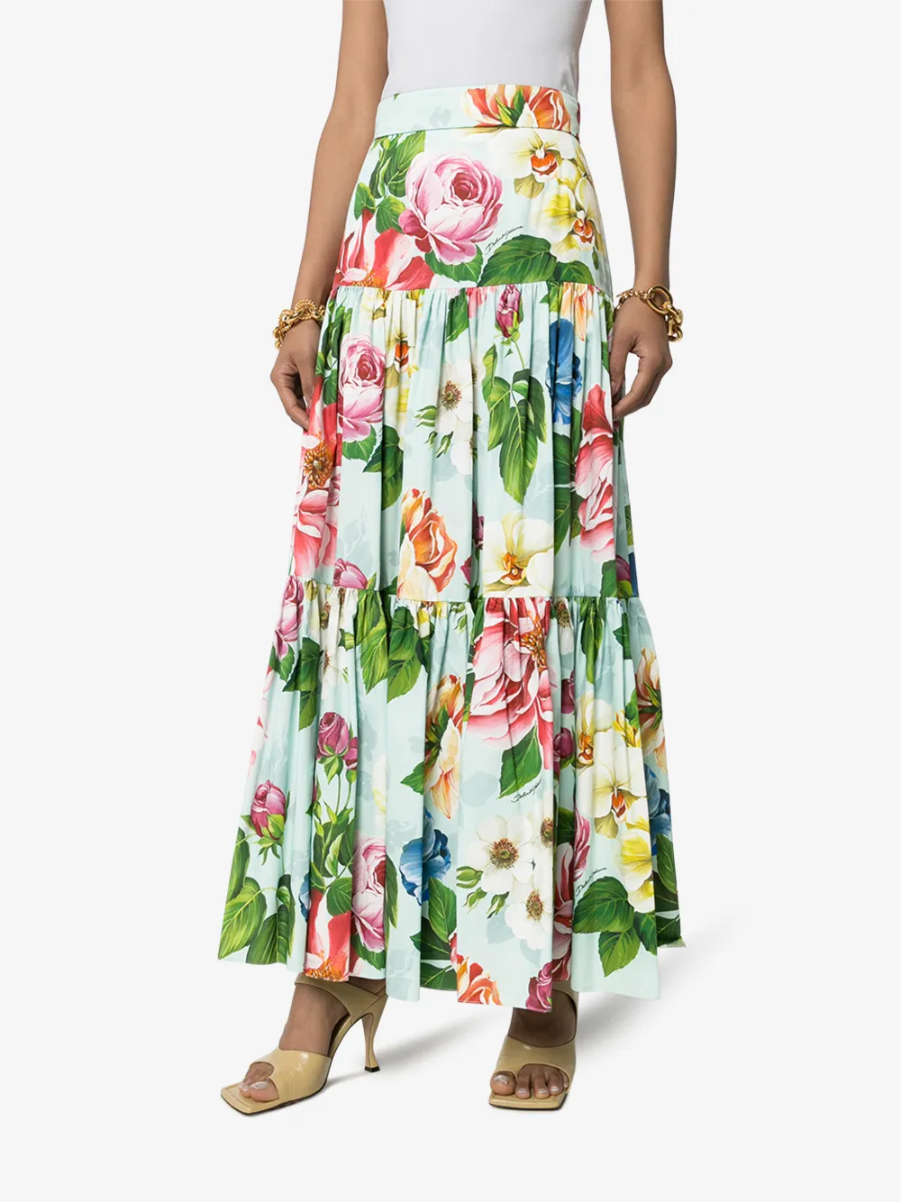DOLCE & GABBANA MAXIROCK MIT BLUMEN-PRINT,F4A8QTHS5GB14473820