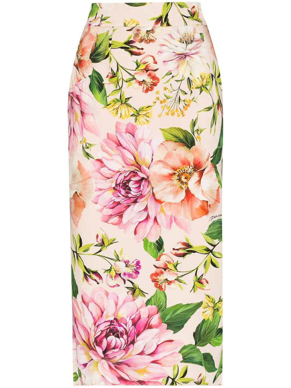 DOLCE & GABBANA FLORAL PRINT PENCIL SKIRT