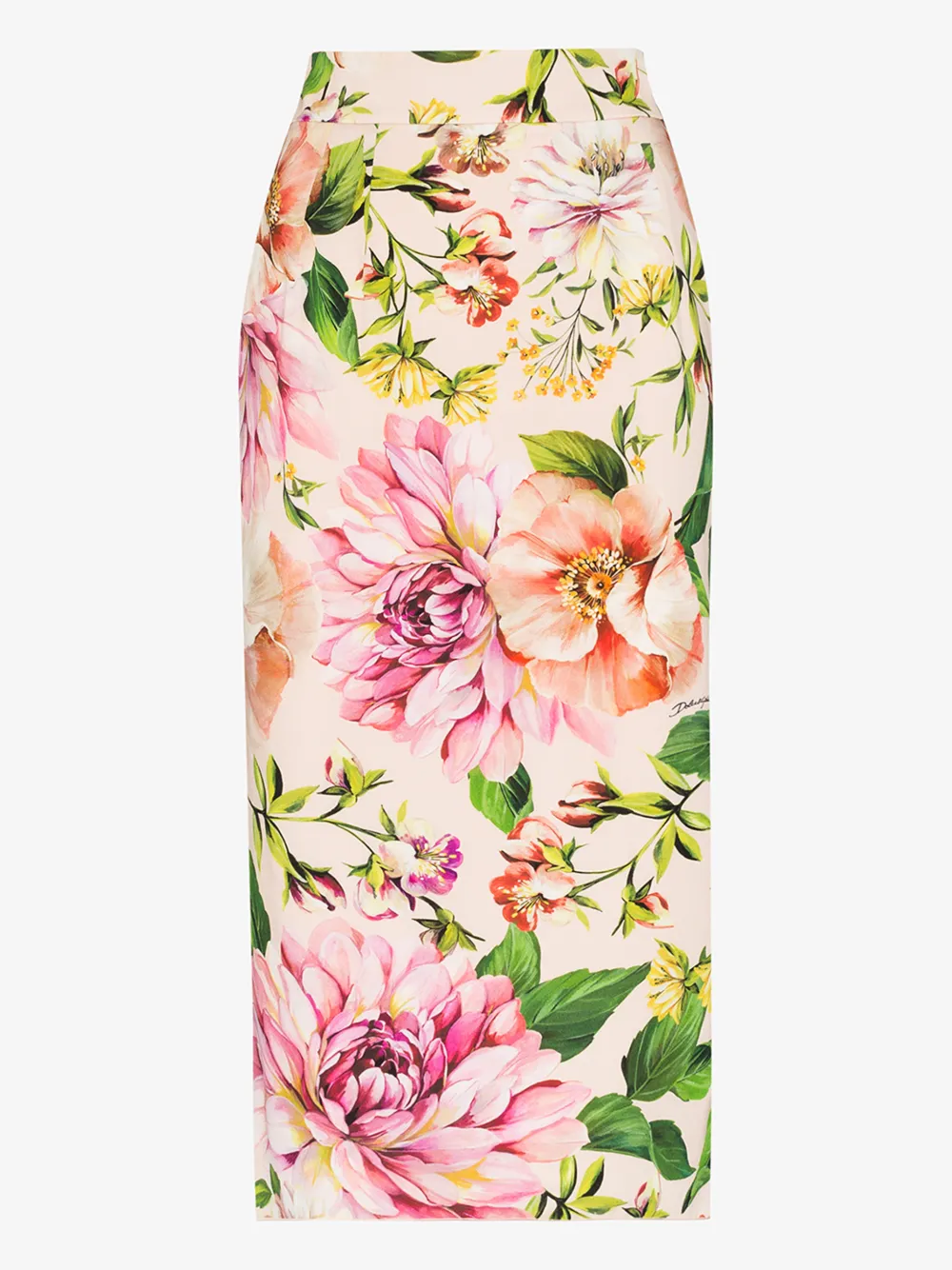 DOLCE & GABBANA DOLCE & GABBANA WOMENS PINK FLORAL PRINT SILK PENCIL SKIRT,F4BSYTFSAZK14473821