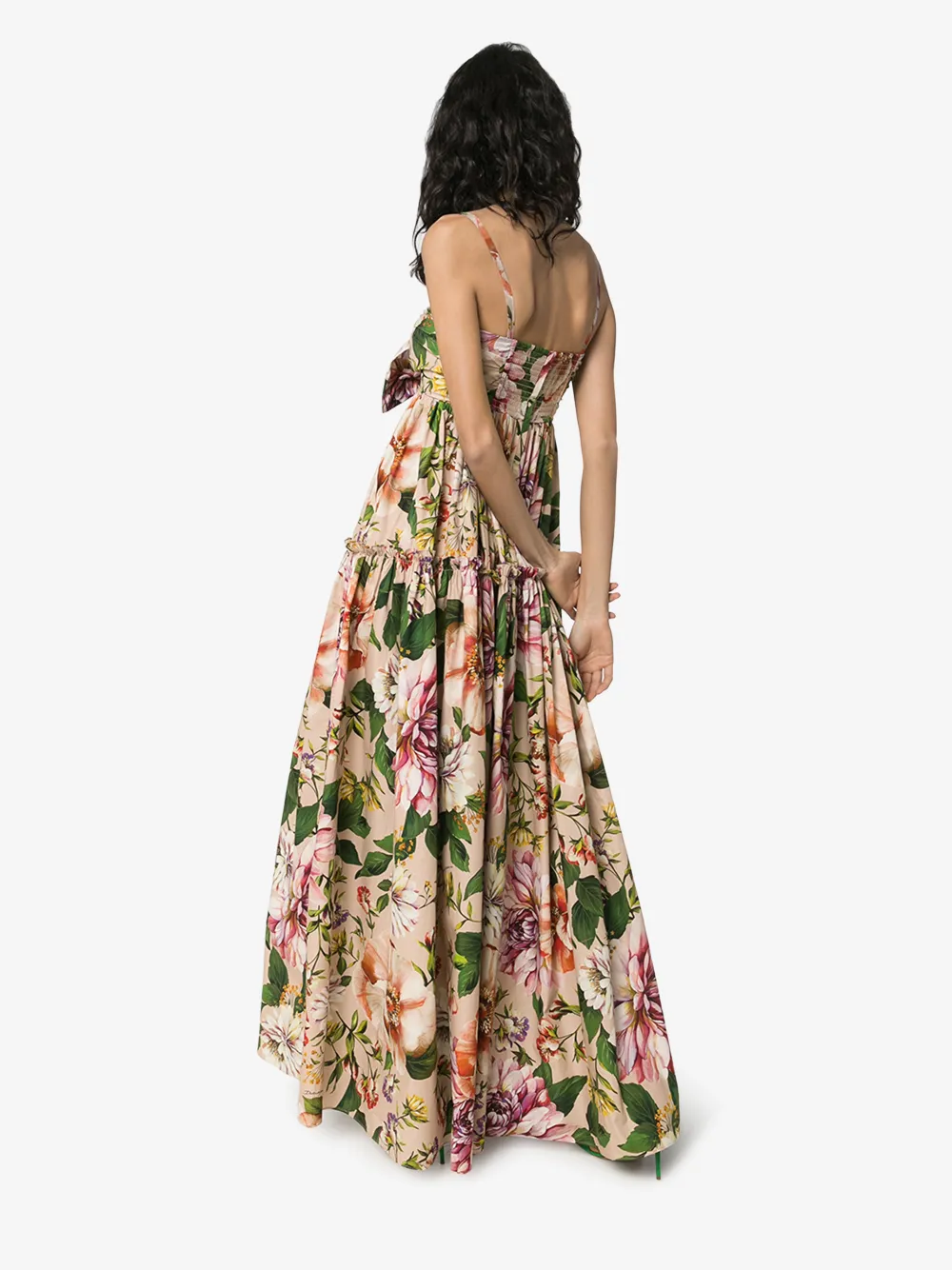 DOLCE & GABBANA TIE FRONT FLORAL MAXI DRESS,F6H7HTHS5F814473822