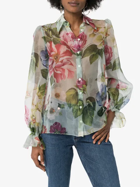 Gabbana floral print organza shirt 