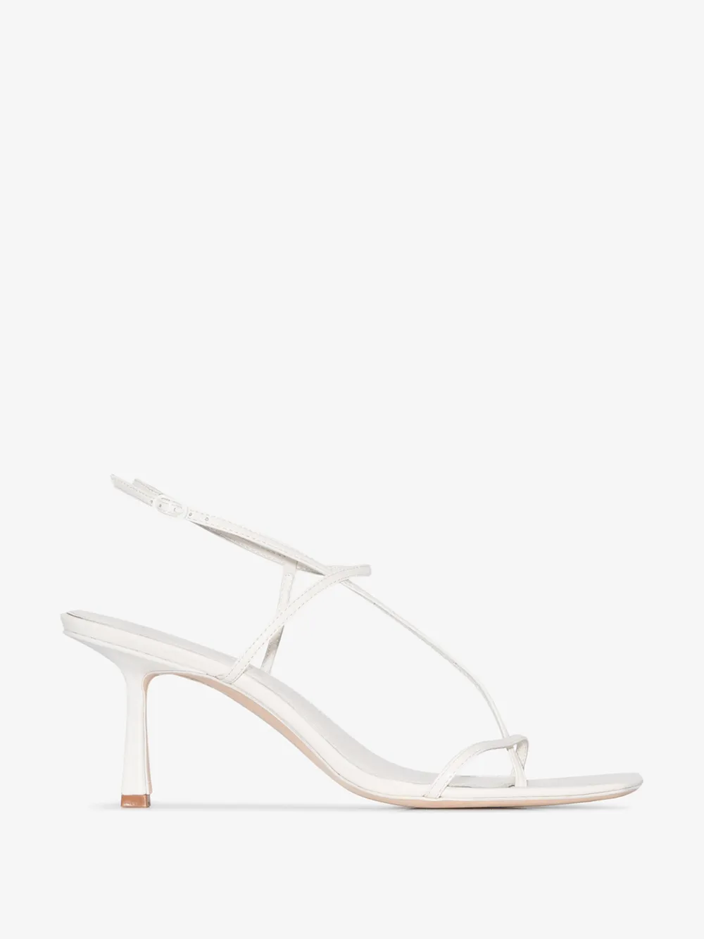 Studio Amelia 50mm Leather Thong Sling Back Sandals In White