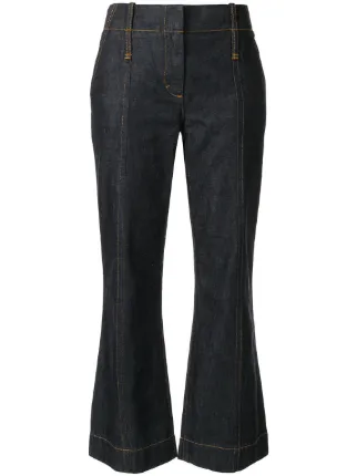 Shop Tory Burch cropped flared jeans 
