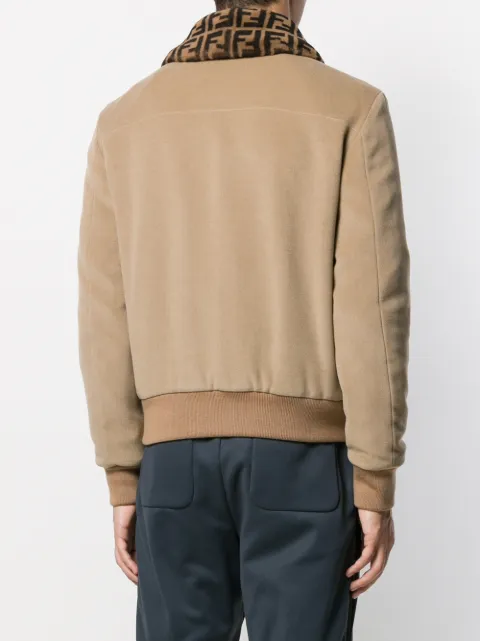 FENDI LOGO COLLAR BOMBER JACKET
