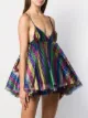 The Attico striped glitter detail dress