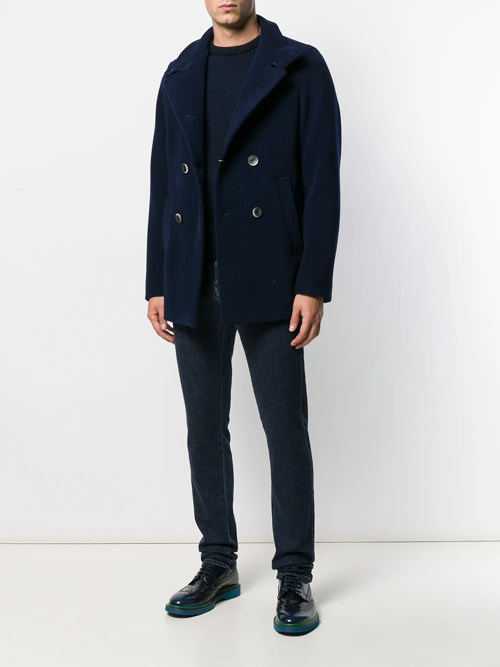 Zanone Trui met ronde hals - Blauw