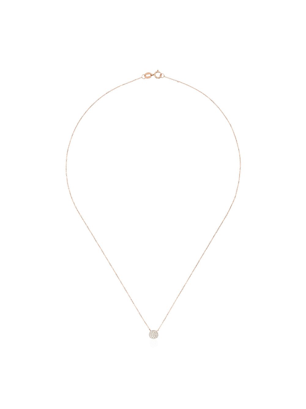 DANA REBECCA DESIGNS 14KT ROSE GOLD LAUREN JOY MINI DISC DIAMOND NECKLACE