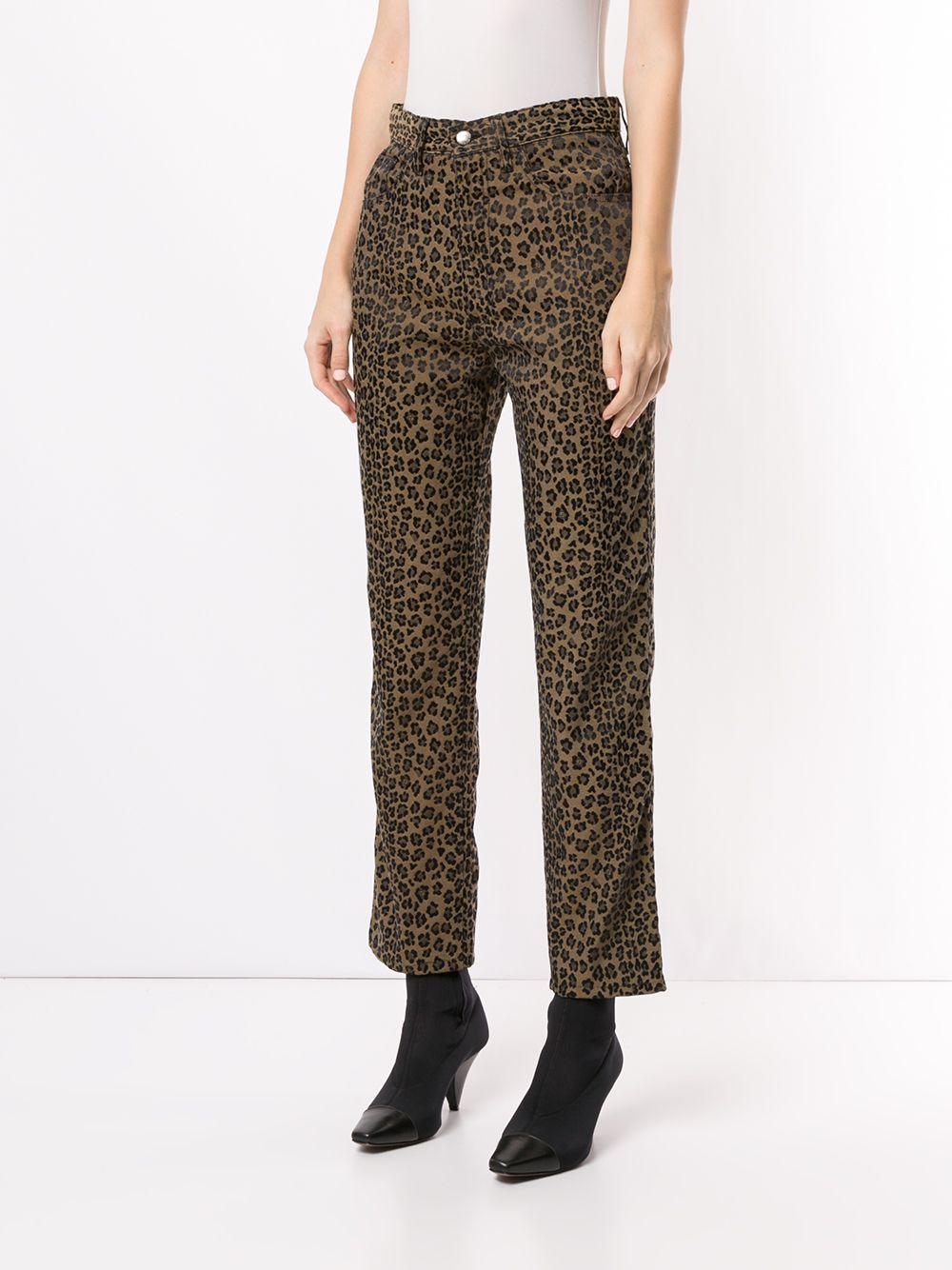 фото Fendi pre-owned брюки прямого кроя с леопардовым принтом
