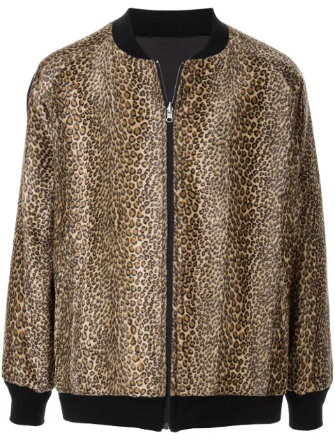 Needles leopard-print velour bomber jacket