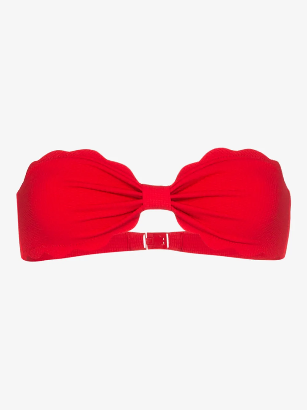Marysia Antibes Scallop-edged Bandeau Bikini Top In Red