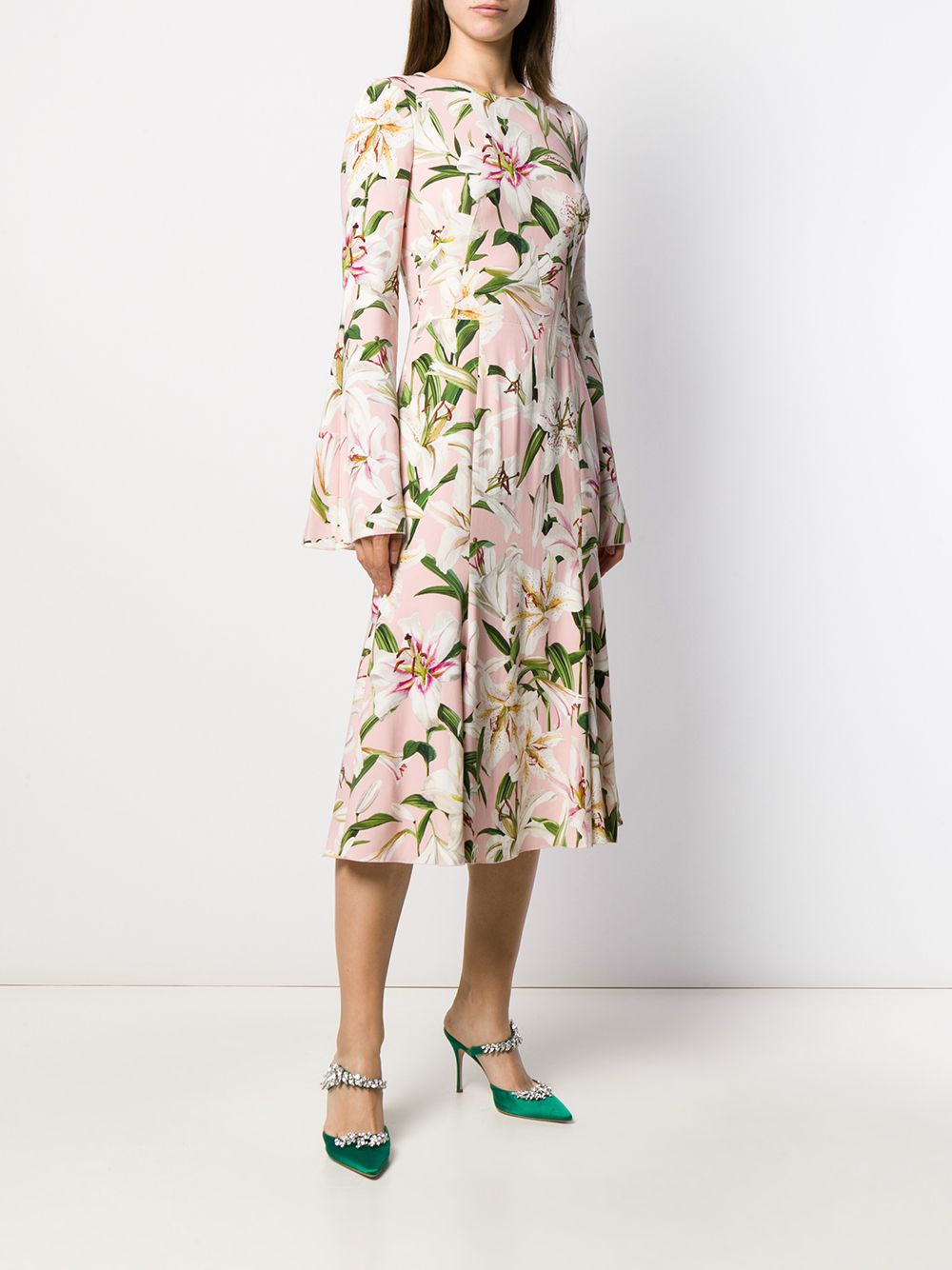 Dolce & Gabbana Lily Print Midi Dress - Farfetch