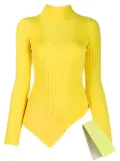 Off-White asymmetric knitted top - Yellow