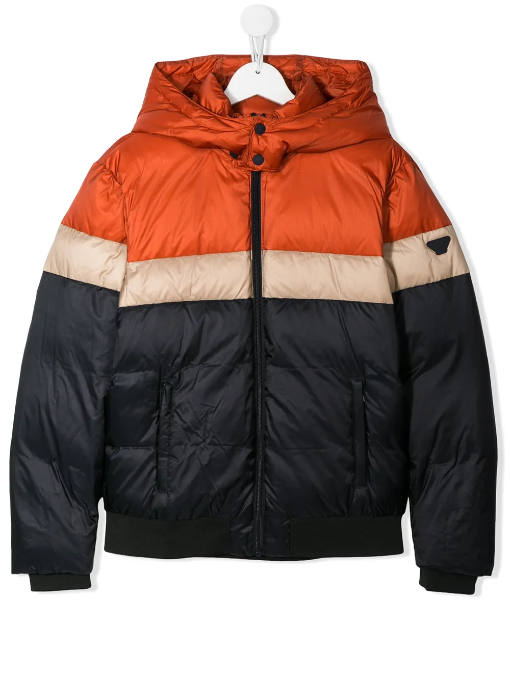 Emporio Armani Kids пуховик в стиле колор-блок