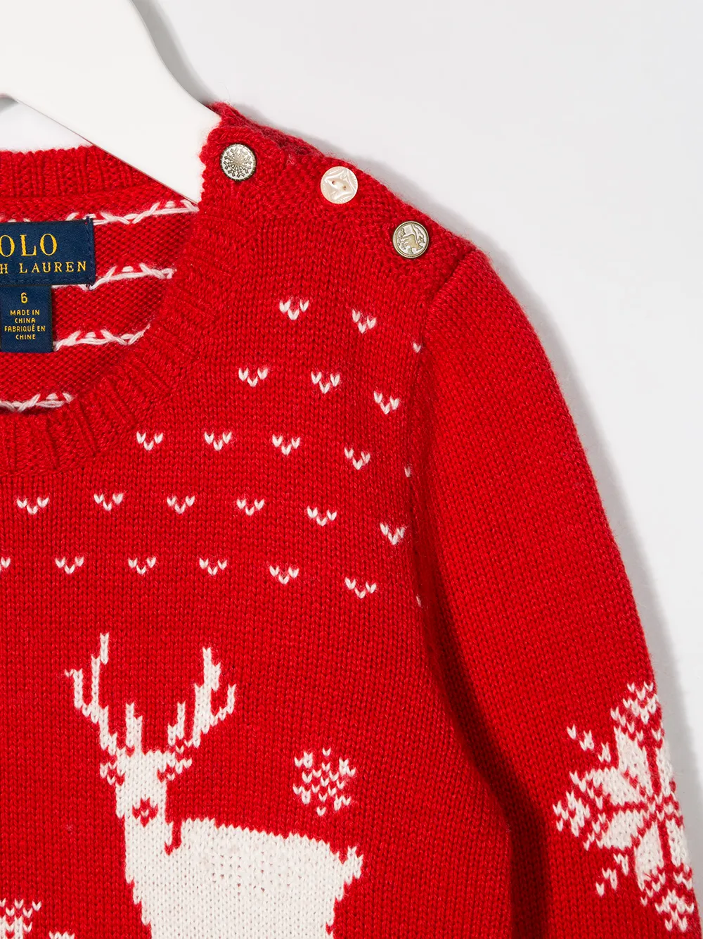 POLO RALPH LAUREN KIDS Trui met rendier print Rood