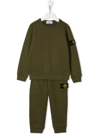 green stone island tracksuit