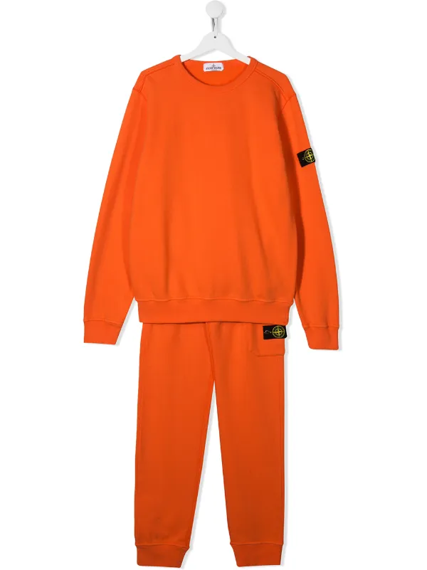 orange stone island tracksuit