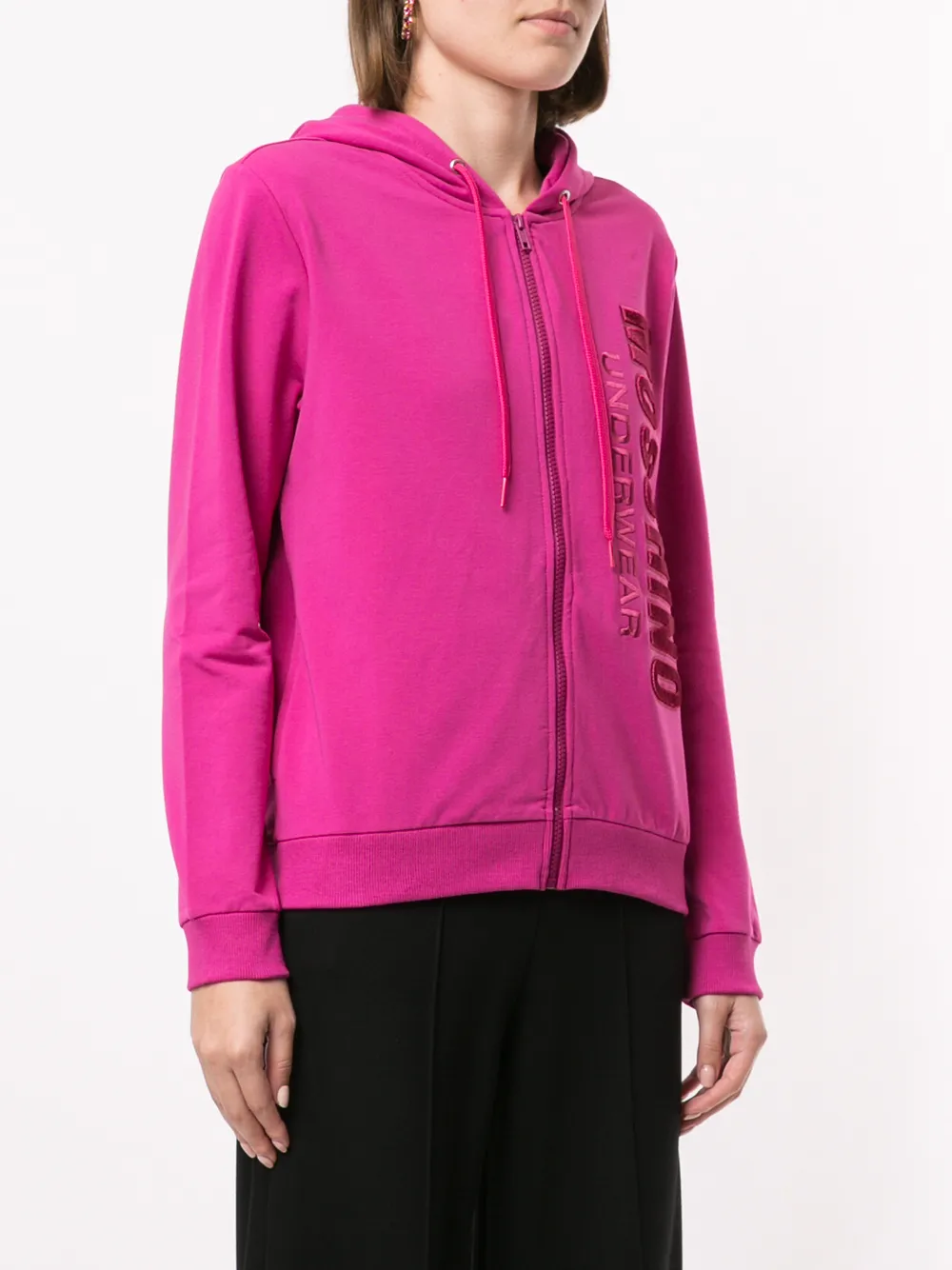 Moschino Hoodie met geborduurd logo Roze