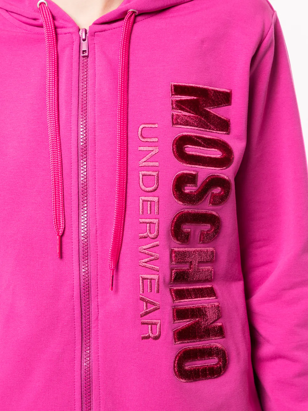 Moschino Hoodie met geborduurd logo Roze