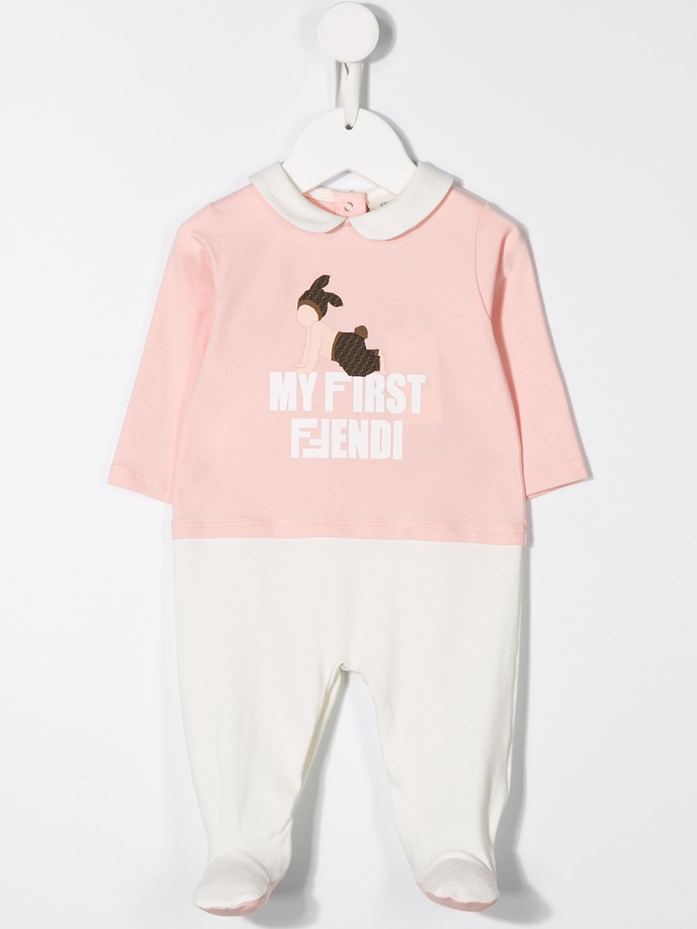 фото Fendi Kids "комплект My First FFendi из пижамы, шапки и нагрудника"