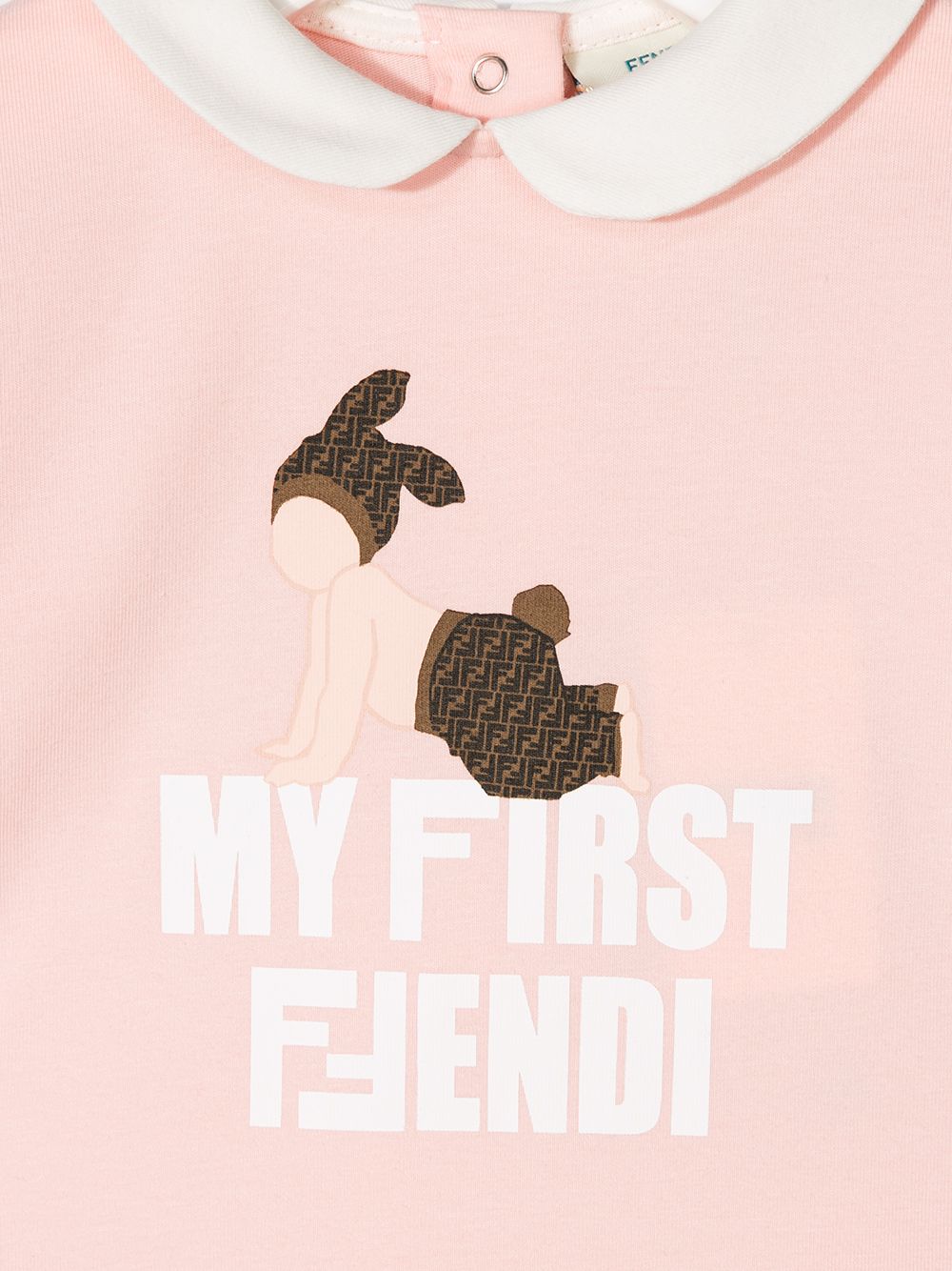 фото Fendi Kids "комплект My First FFendi из пижамы, шапки и нагрудника"