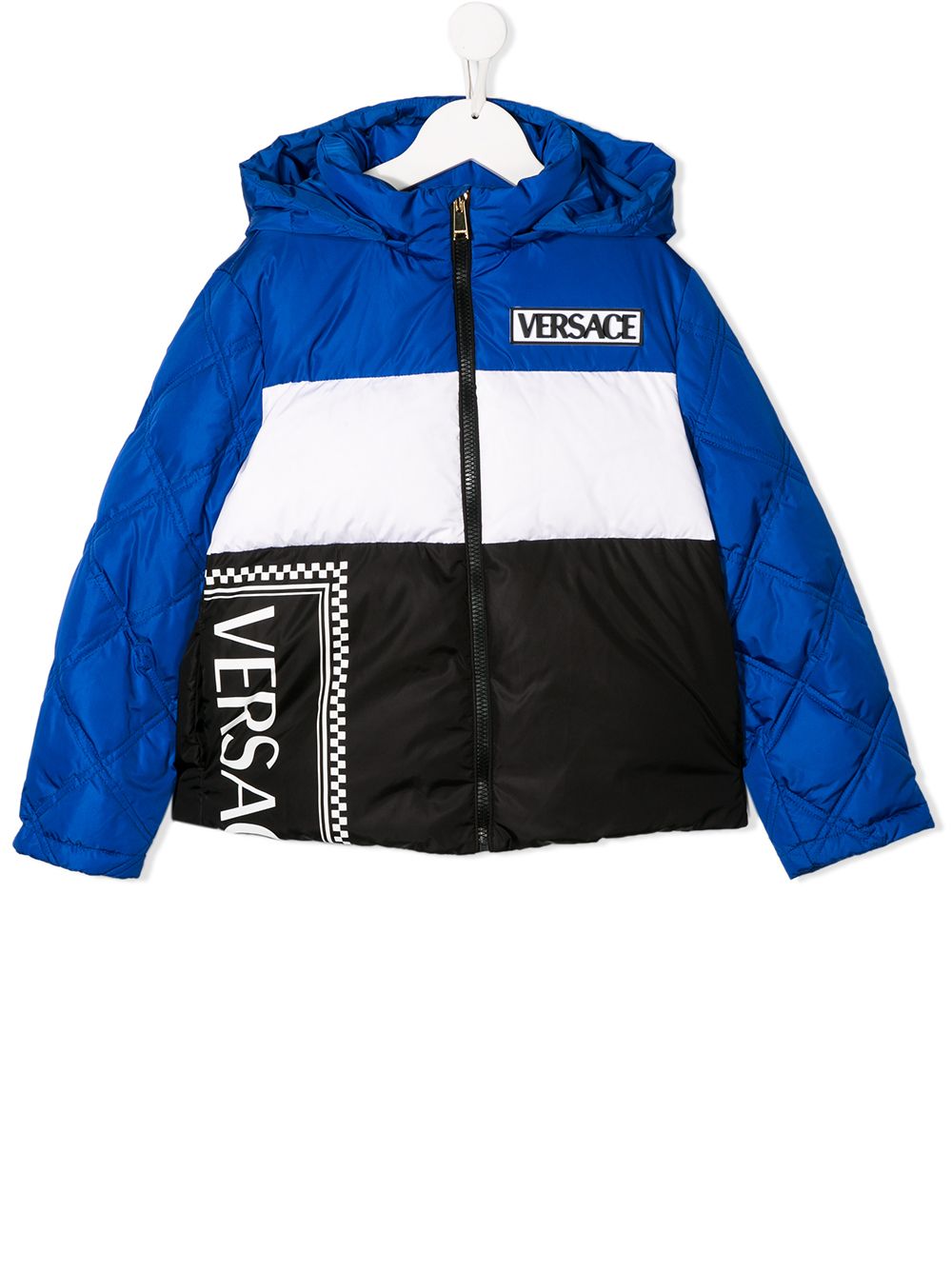 фото Versace kids пуховик в стиле колор-блок