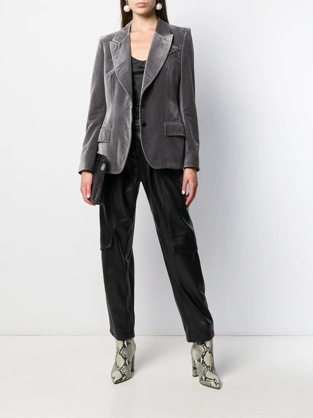 TOM FORD Blazer met puntige revers - Grijs
