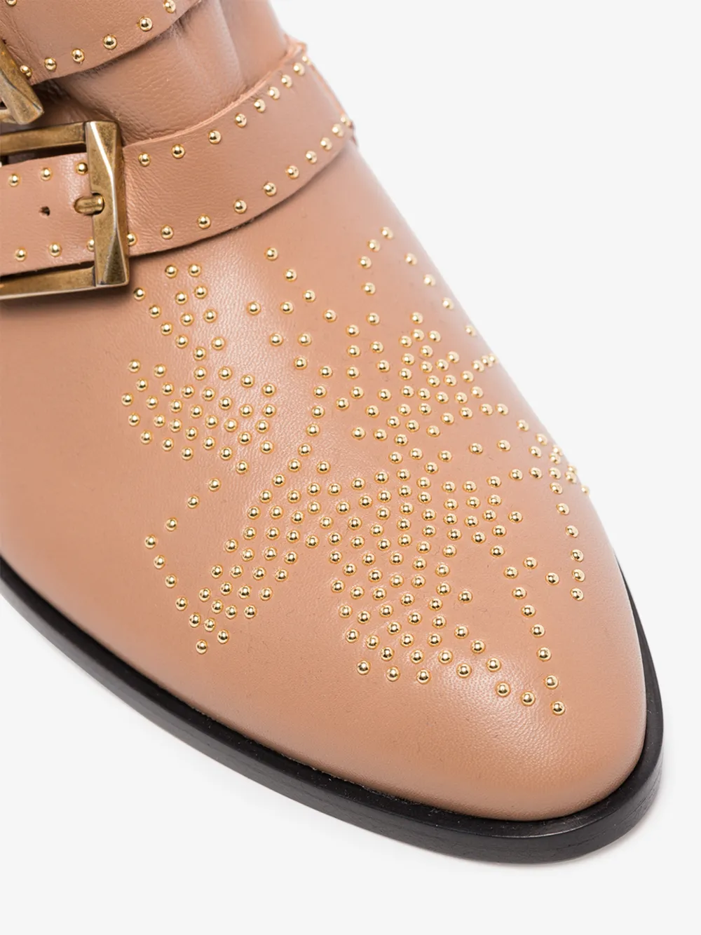 CHLOÉ BEIGE SUSANNA BUCKLE 30 LEATHER ANKLE BOOTS,CHC16A1347514482874