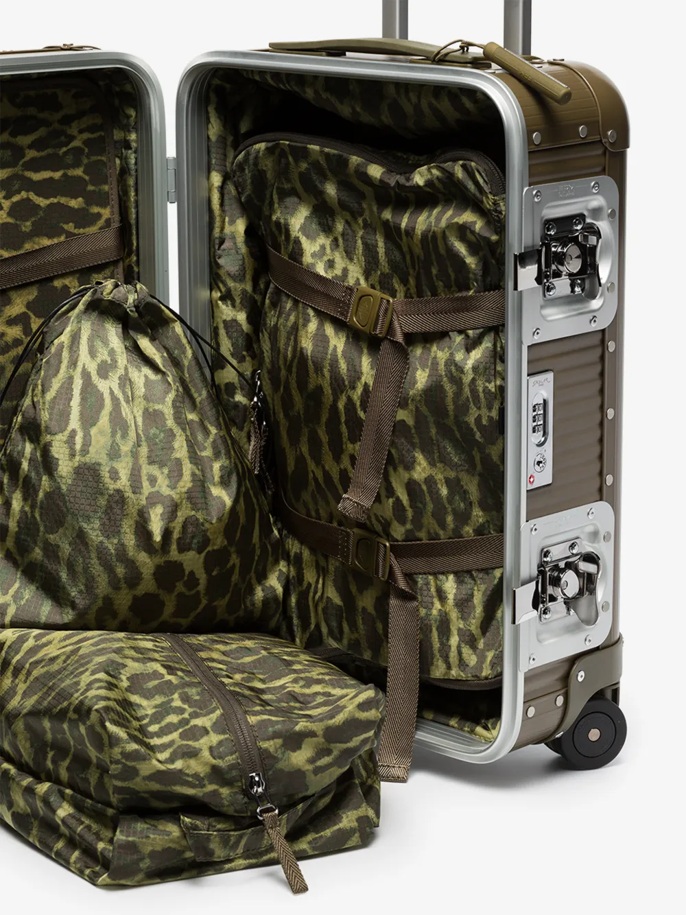 FPM - FABBRICA PELLETTERIE MILANO BY NICK WOOSTER GREEN BANK SPINNER 53 CABIN SUITCASE