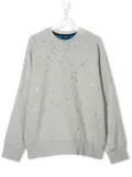 Diesel Kids TEEN distressed crew neck sweatshirt - Grey