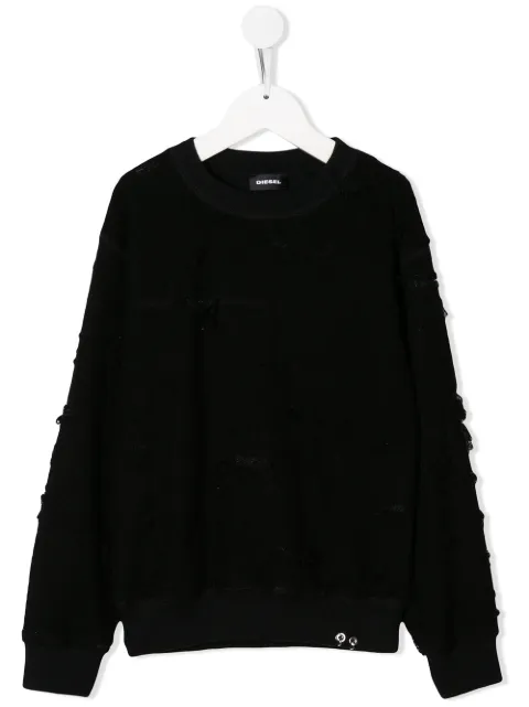 Diesel Kids Sfelipa destroyed-effect jumper